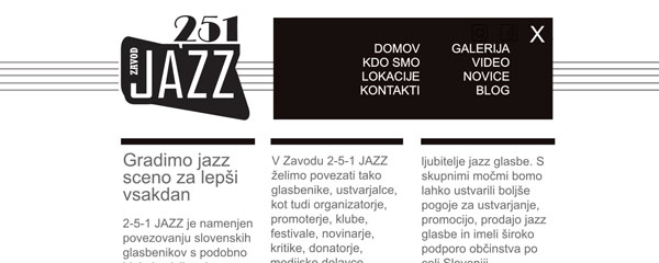 Zavod 2-5-1 Jazz spletna stran
